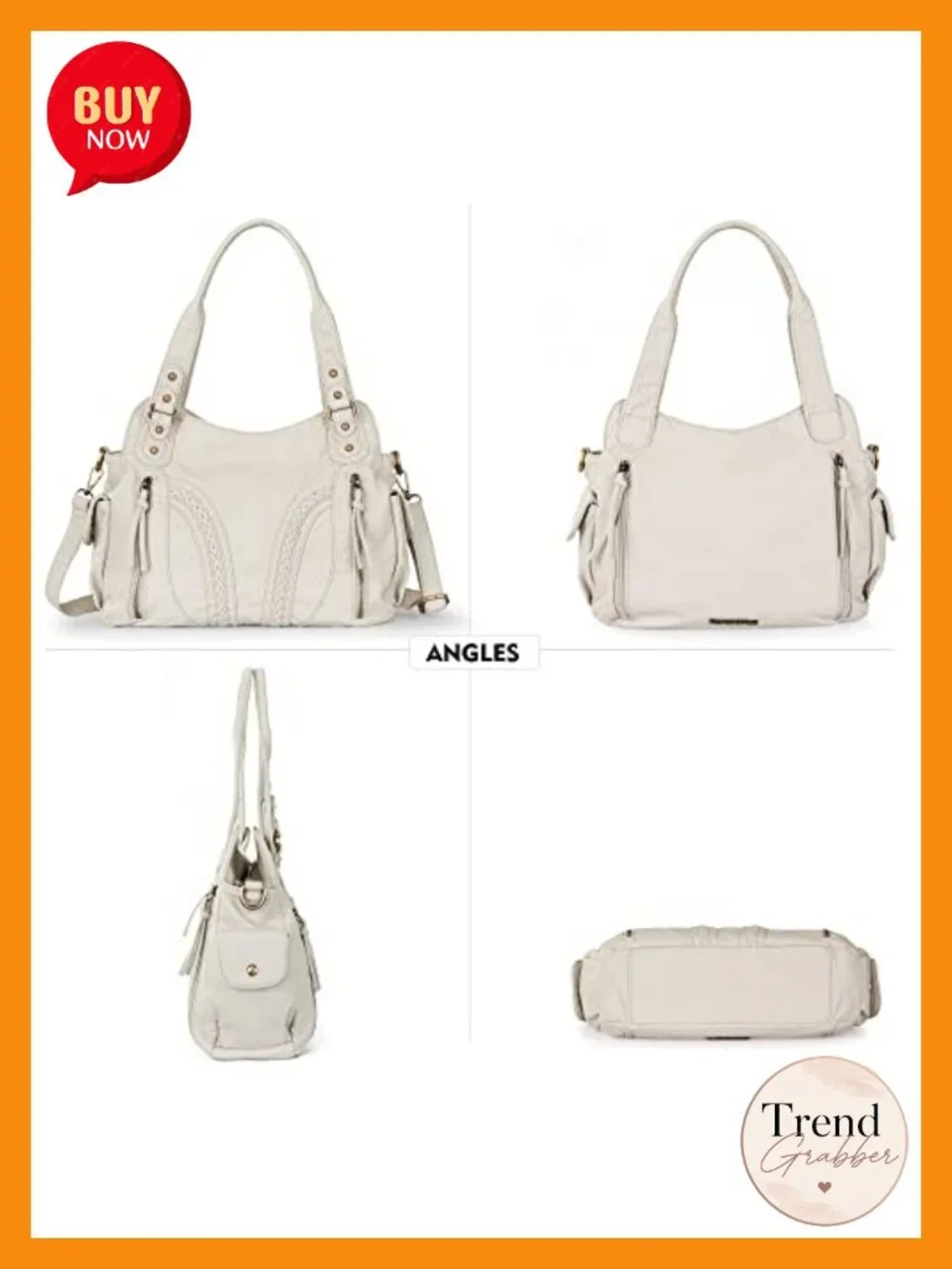 Soft Faux Leather Hobo Handbag with Crossbody Strap Large